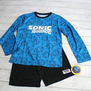 Sonic the Hedgehog Boy's Pajama Set Youth Size 12 Blue Black Long Sleeve